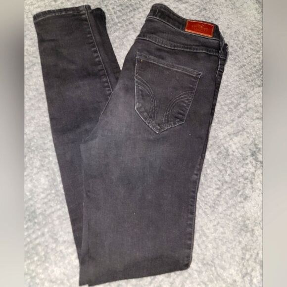 Hollister Dark Gray Ultra High Rise Super Skinny Jeans  Size 7L - Picture 1 of 9